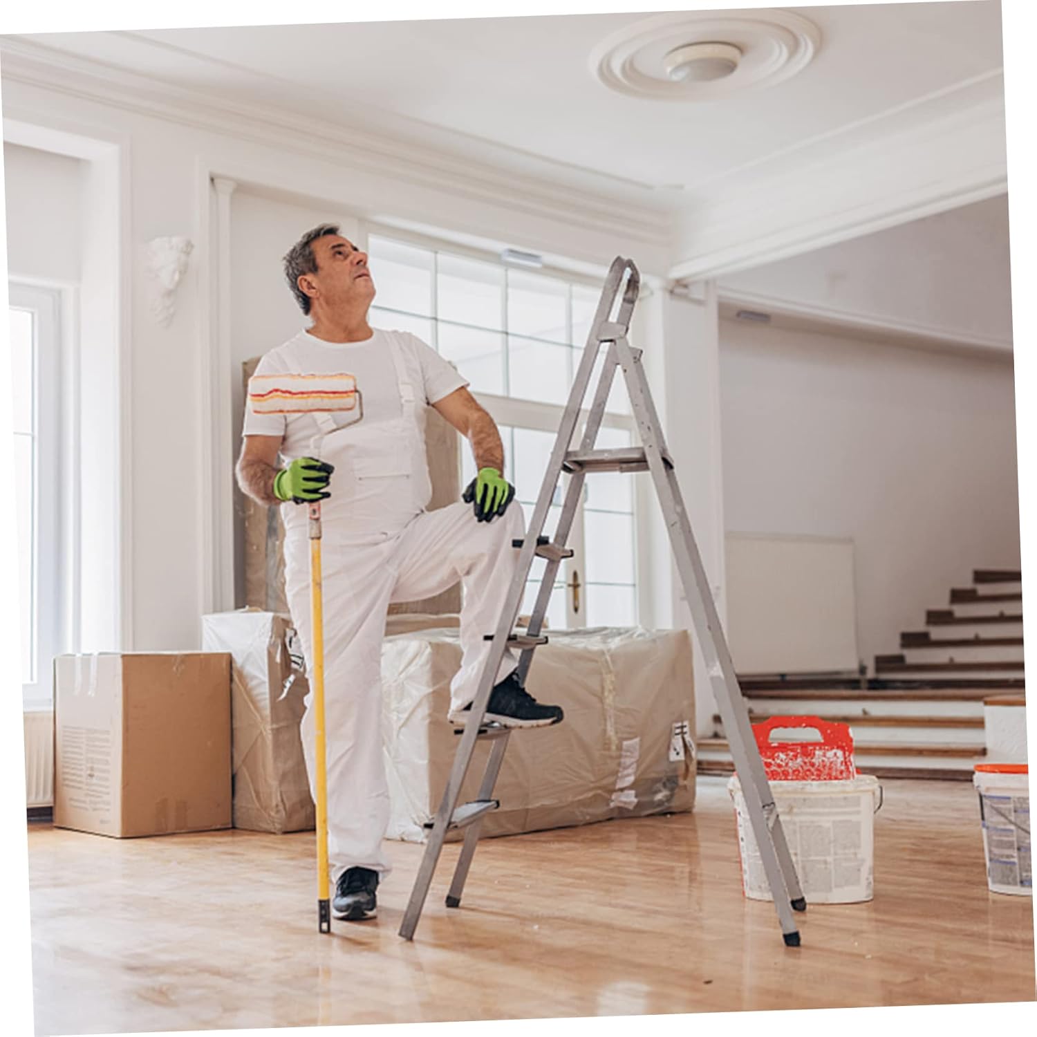 man with ladder